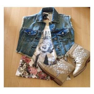 Really cute crochet denim vest $35