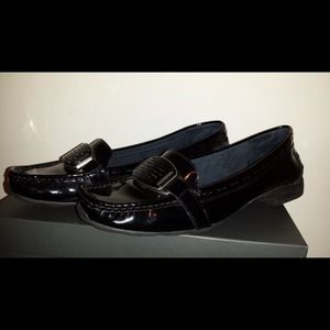 Black  Tahari Patent Loafers