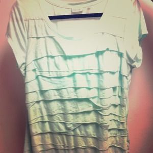 Mint green ruffled blouse