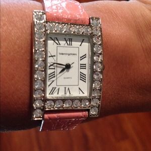 Watch with crystals.   Bundled with guess hat