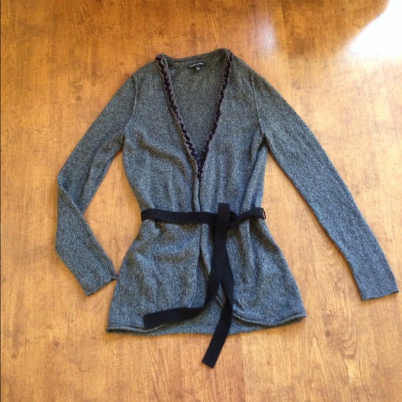 Banana Republic Gray Cardigan with Black trim - Picture 2 of 4
