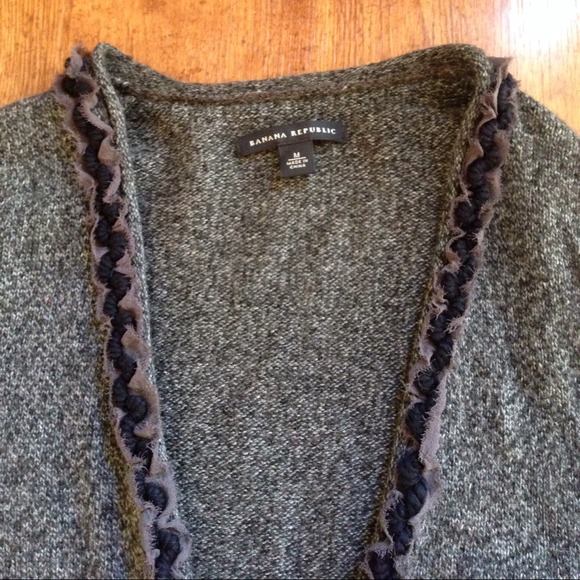 Banana Republic Gray Cardigan with Black trim - Picture 4 of 4
