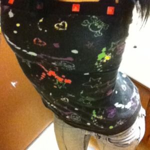 Colorful black tube top :3