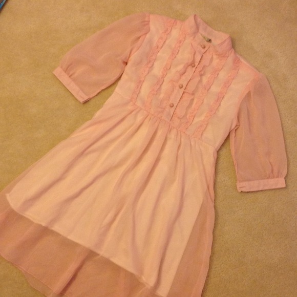 🌟Bundle🌟Pink chiffon princess sleeve long shirt