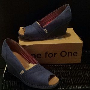 Toms Wedge Blue