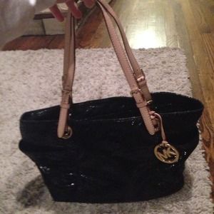 Authentic black Michael Kors python purse
