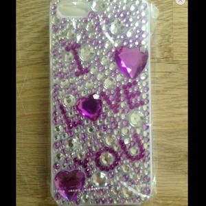 I Love You rhinestone case for iPhone 5