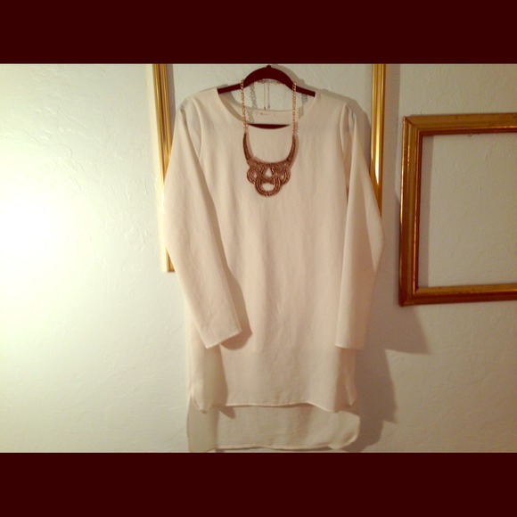 Cream High Low Dress