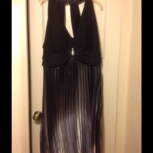 Black ombré halter dress