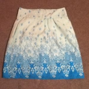 Blue and aquamarine printed skirt