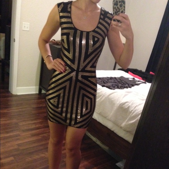 Express embellished sheer back mini dress