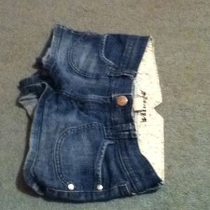 Blue denim shorts