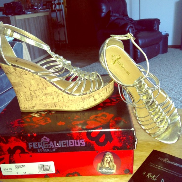 Flirty Gold Wedge Sandals