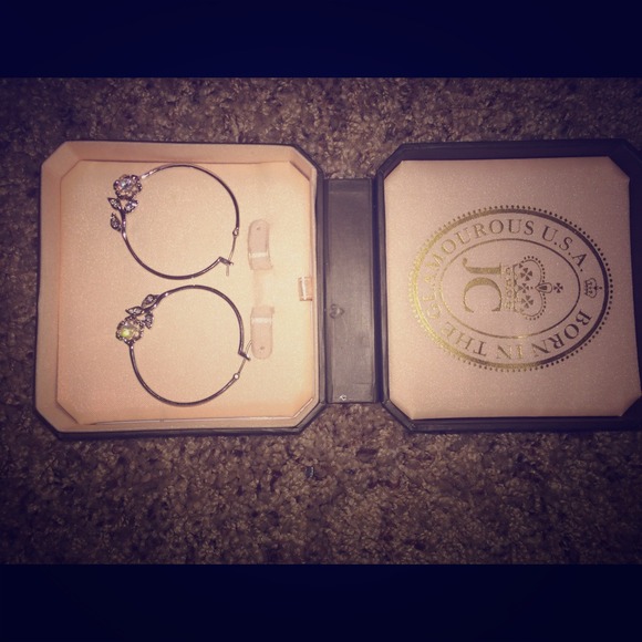 Juicy Couture Flower Hoop Earrings