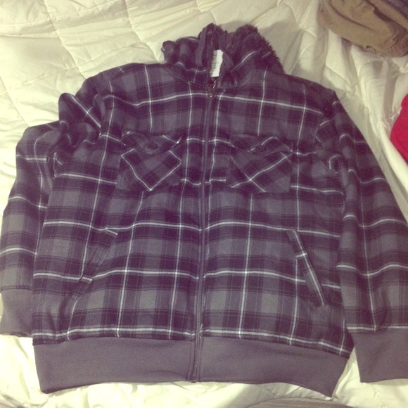 Brand new men's black and grey plaid jacket - Picture 1 of 4