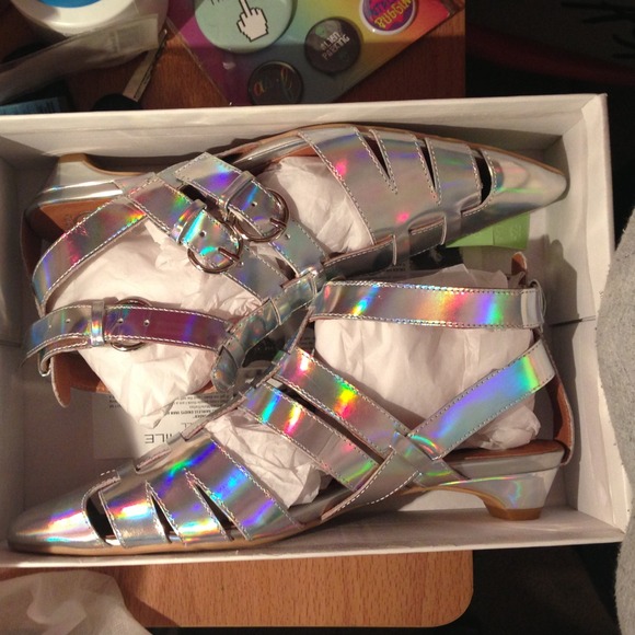 cute hologram sandal by Jeffrey Campbell-NO TRADE