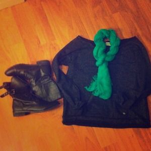 Black sparkle side shoulder sweater