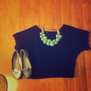 Crop blue sweater