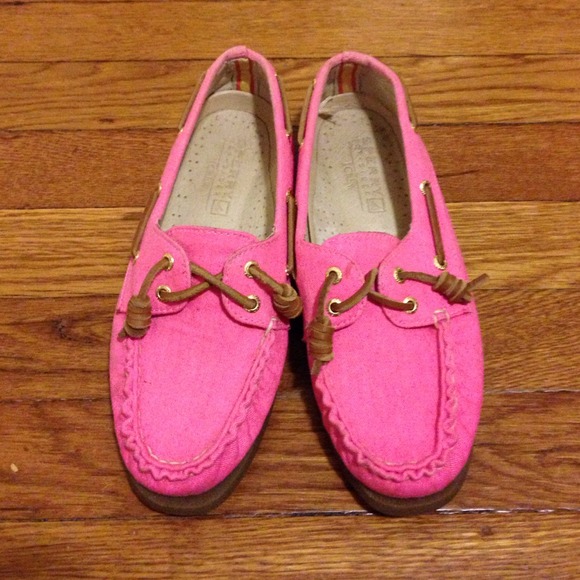 Hot pink limited edition jcrew for sperry