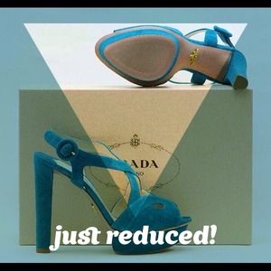 **PRADA** SALE!! ** Teal Velvet Sandals 😍