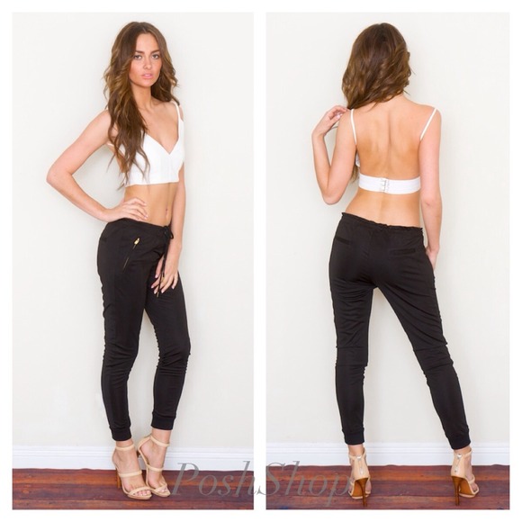 Jogger Pants/Leatherette Top