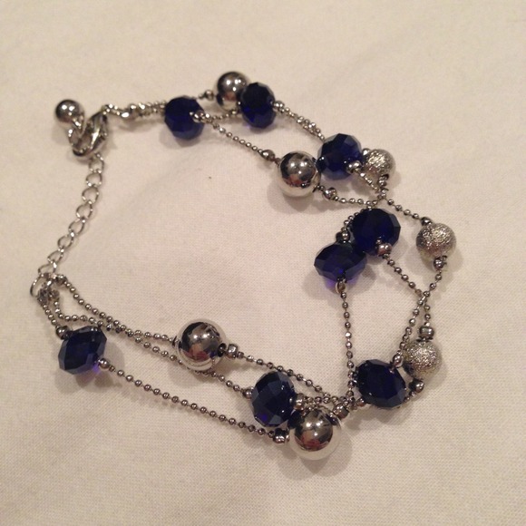 3 chain navy crystal bracelet