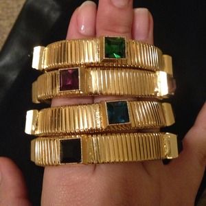 Gold tone and color bangles! Classy & fashionable