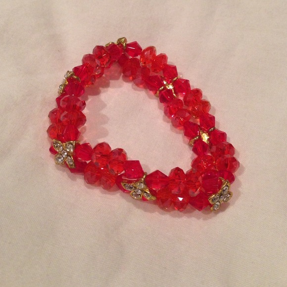 Red crystal bracelet $6
