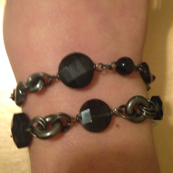 Dark black beads and gunmetal