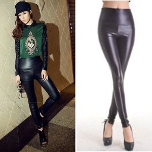 High waisted elastic pants