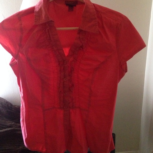 Pink blouse.