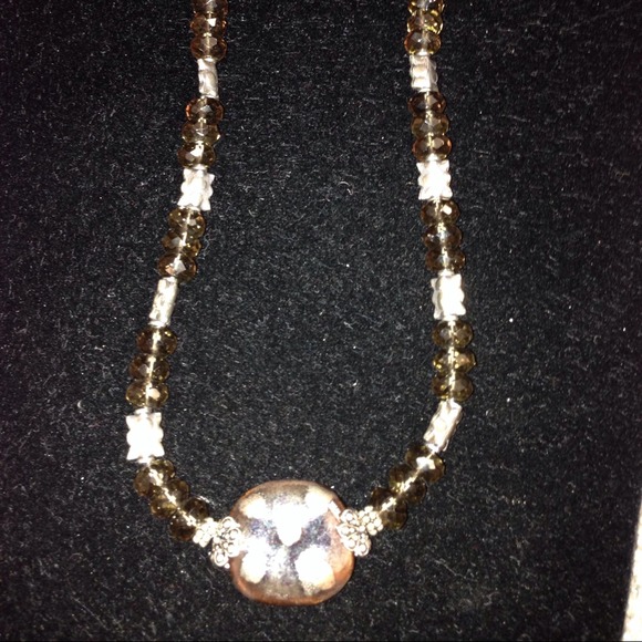 Smokey quartz ...sterling silver and kurazi focal