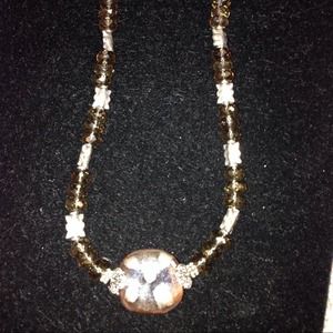 Smokey quartz ...sterling silver and kurazi focal