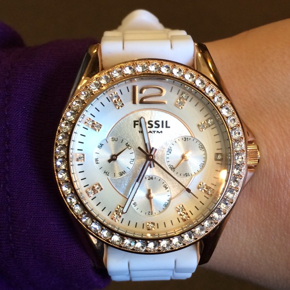 Fossil Jewelry - White & Rose Gold Fossil Watch