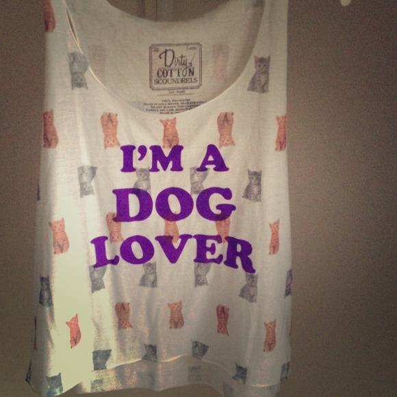 "I'm a dog lover" cat shirt