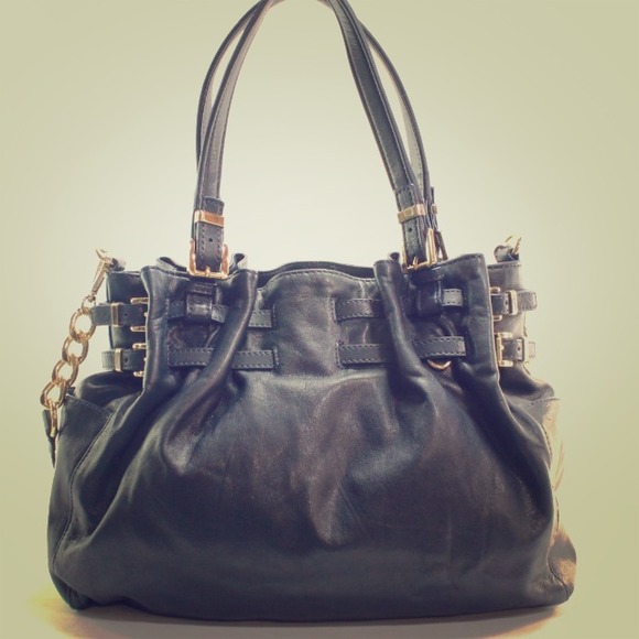 NWOT‼️GENUINE MICHAEL KORS NAVY BLUE LEATHER TOTE