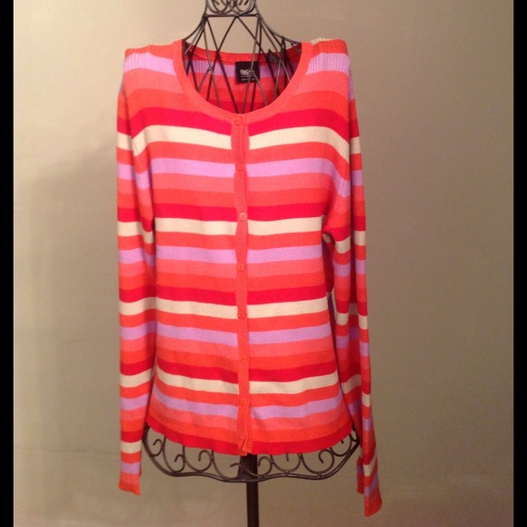 Target button up cardigan stripes bright