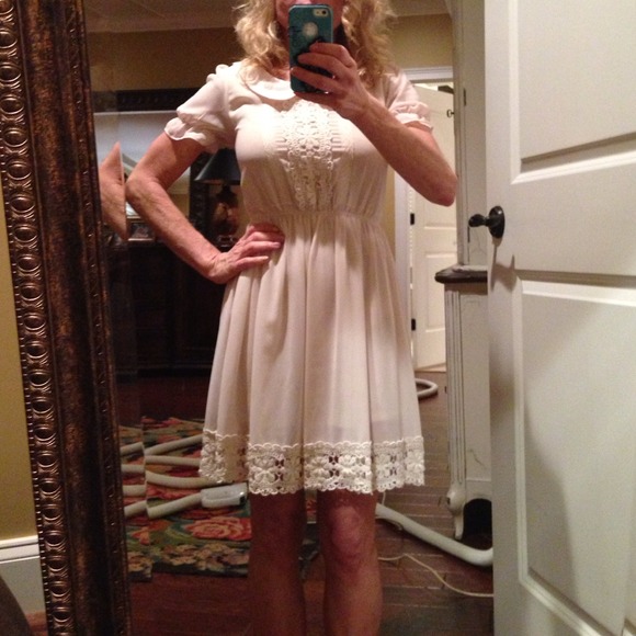 Ivory chiffon dress