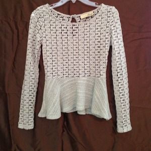 Mint green peplum sweater