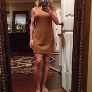 Caramel colored sweater dress