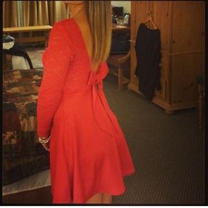 Red backless dress