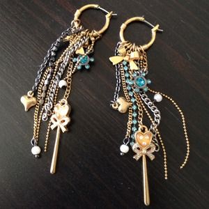 Betsy Johnson hoops with dangling details! 💖