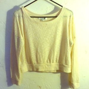Cream colored, light weight, pull over sweater