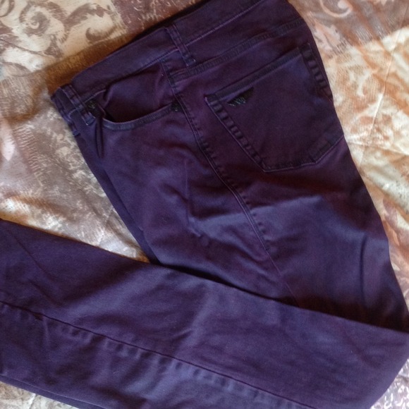 Rock & Republic Coated Purple Skinnies