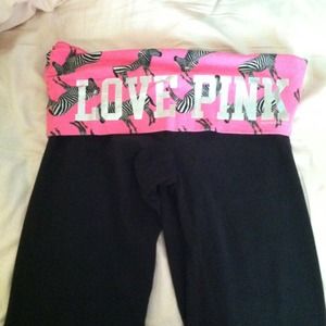 pink vs yoga pants with zebras NWOT