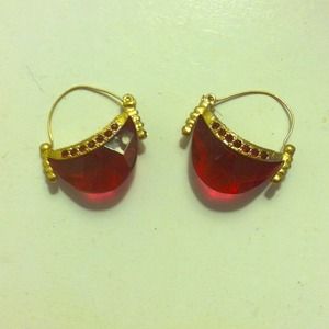 Ruby red earrings (fake).