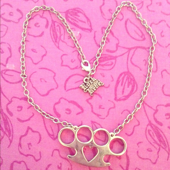 Silver knuckles necklace