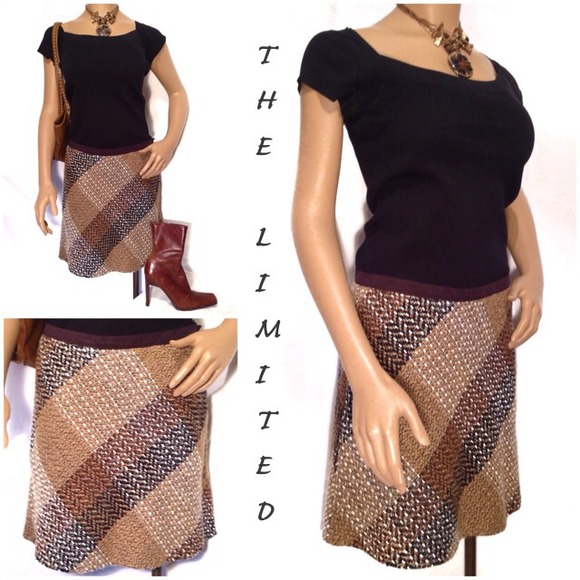 🚫SOLD🚫#170 The Limited Brown Wool Blend Skirt