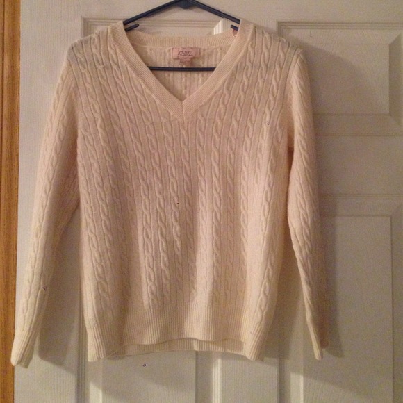 Cream v-neck sweater