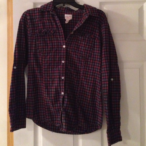 Red an blue plaid button down